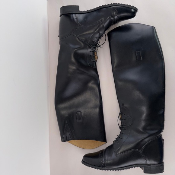 Womens Black Leather Equestrian Riding Field Boots SZ 8 R Amazona Cavalier - Picture 6 of 16